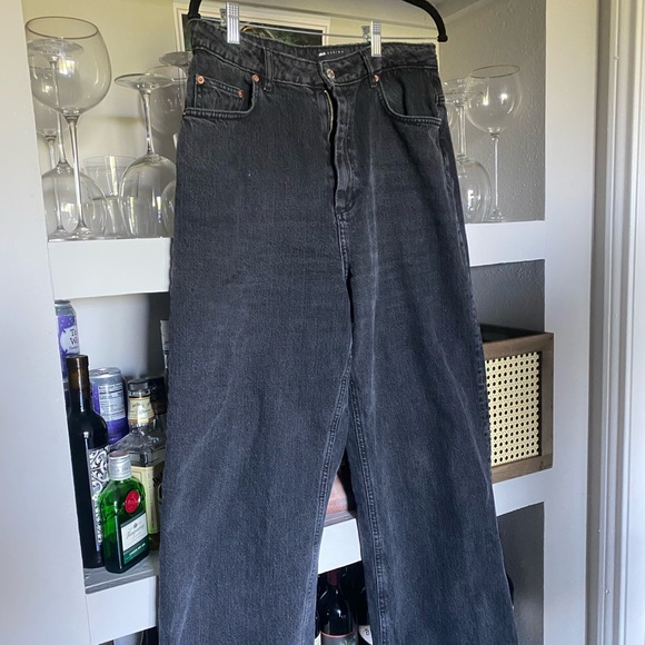 ASOS wide leg high waist black dad jeans - Picture 4 of 6